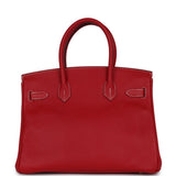 Pre-owned Hermes Birkin 30 Rouge Casaque Candy Epsom Permabrass Hardware