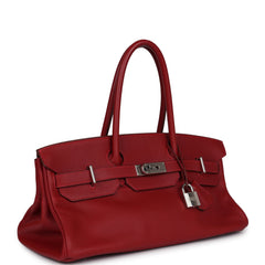 Pre-owned Hermes Shoulder Birkin 42 JPG Rouge H Clemence Palladium Hardware