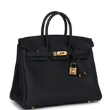 Hermes Birkin 25 Black Togo Gold Hardware