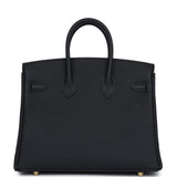 Hermes Birkin 25 Black Togo Gold Hardware