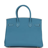 Hermes Birkin 30 Blue Jean Togo Gold Hardware