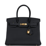 Hermes Birkin 30 Black Togo Gold Hardware