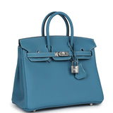 Hermes Birkin 25 Blue Jean Togo Palladium Hardware