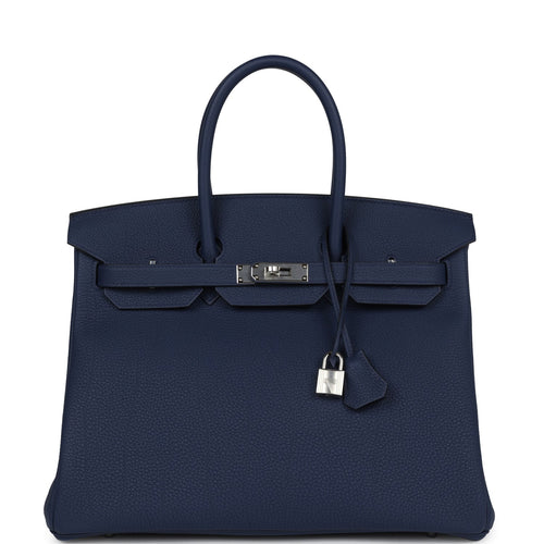 Hermes Birkin 35 Bleu Navy Togo Palladium Hardware