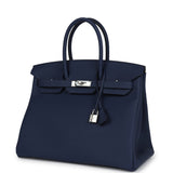 Hermes Birkin 35 Bleu Navy Togo Palladium Hardware