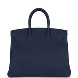 Hermes Birkin 35 Bleu Navy Togo Palladium Hardware