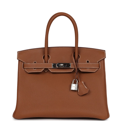 Pre-owned Hermes Birkin 30 Gold Togo Palladium Hardware