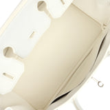 Pre-owned Hermes Birkin 30 White Epsom Palladium Hardware