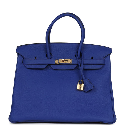 Hermes Birkin 35 Bleu Electric Togo Gold Hardware