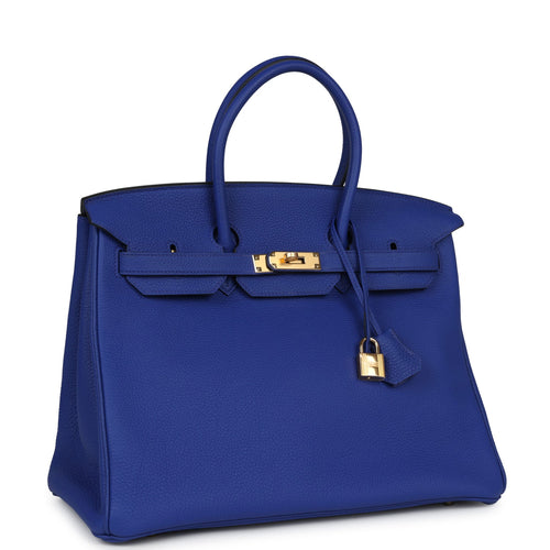 Hermes Birkin 35 Bleu Electric Togo Gold Hardware