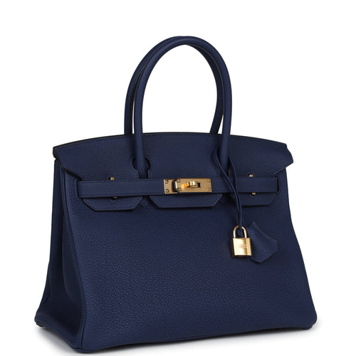 Hermes Birkin 30 Bleu Nuit Togo Gold Hardware