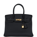 Hermes Birkin 30 Black Togo Gold Hardware