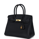 Hermes Birkin 30 Black Togo Gold Hardware