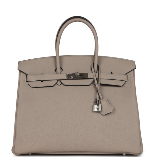 Hermes Birkin 35 Gris Tourterelle Togo Palladium Hardware