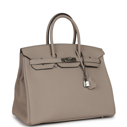Hermes Birkin 35 Gris Tourterelle Togo Palladium Hardware