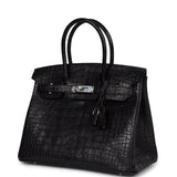 Hermes Birkin 30 Black Matte Alligator Palladium Hardware