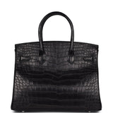 Hermes Birkin 30 Black Matte Alligator Palladium Hardware