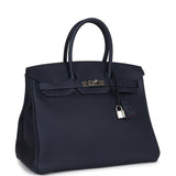 Hermes Birkin 35 Bleu Nuit Verso Togo Palladium Hardware