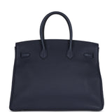 Hermes Birkin 35 Bleu Nuit Verso Togo Palladium Hardware