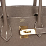 Pre-owned Hermes Birkin 30 Etoupe Togo Gold Hardware