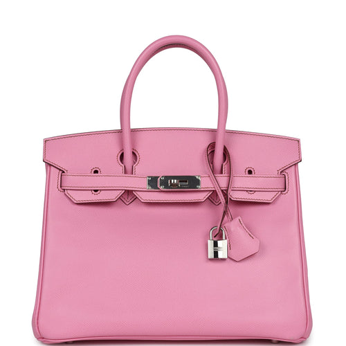 Pre-owned Hermes Birkin 30 Bubblegum Epsom Palladium Hardware