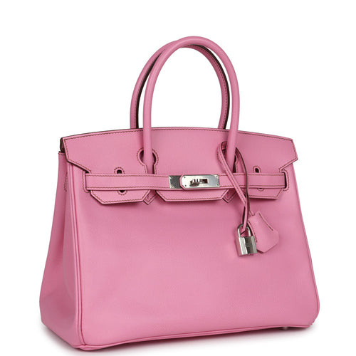 Pre-owned Hermes Birkin 30 Bubblegum Epsom Palladium Hardware