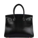 Hermes Birkin 30 Black Box Gold Hardware