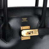 Hermes Birkin 30 Black Box Gold Hardware