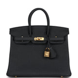 Hermes Birkin 25 Black Togo Gold Hardware