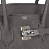 Pre-owned Hermes Birkin 35 Etain Togo Palladium Hardware