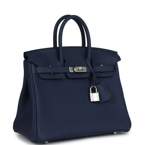 Hermes Birkin 25 Bleu Navy Togo Palladium Hardware