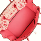 Custom "Paisley Bandana" Swarovski Crystal Hermes Birkin 30 Rose Azalee Clemence Palladium Hardware - Thumbnail View 9