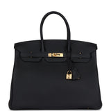 Hermes Birkin 35 Black Togo Gold Hardware