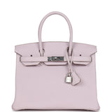 Hermes Birkin 30 Mauve Pale Clemence Palladium Hardware