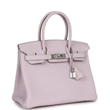 Hermes Birkin 30 Mauve Pale Clemence Palladium Hardware