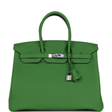 Hermes Birkin 35 Vert Yucca Togo Palladium Hardware