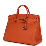 Pre-owned Hermes Birkin 40 Orange Togo Palladium Hardware