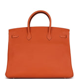 Pre-owned Hermes Birkin 40 Orange Togo Palladium Hardware