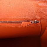 Pre-owned Hermes Birkin 40 Orange Togo Palladium Hardware