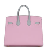 Hermes Special Order (HSS) Birkin 25 Mauve Sylvestre and Bleu Glacier Epsom Brushed Gold Hardware