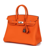 Hermes Birkin 25 Orange Minium Togo Palladium Hardware