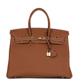 Hermes Special Order (HSS) Birkin 35 Gold Togo Gold Hardware