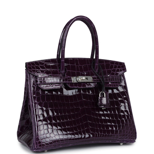 Hermes Birkin 30 Cassis Shiny Crocodile Niloticus Palladium Hardware