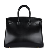 Hermes Birkin 35 Black Box Gold Hardware