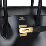 Hermes Birkin 35 Black Box Gold Hardware