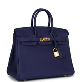 Hermes Birkin 25 Bleu Encre Togo Gold Hardware