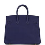 Hermes Birkin 25 Bleu Encre Togo Gold Hardware