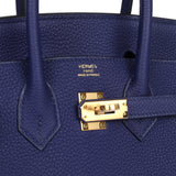 Hermes Birkin 25 Bleu Encre Togo Gold Hardware