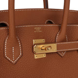 Hermes Birkin 30 Gold Togo Gold Hardware