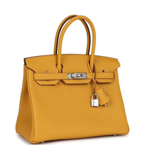 Hermes Birkin 30 Jaune Ambre Togo Palladium Hardware